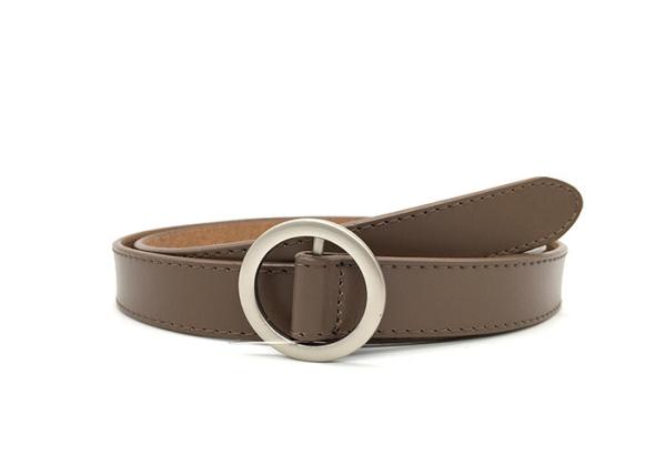 Buy cheap Taupe Women's Fashion Leather Belts For Coat Jeans Round Pearl Plating Buckle from wholesalers