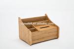 Multifunction Bamboo Tissue Dispenser Box Holder For Mobile Phone And Accessorie