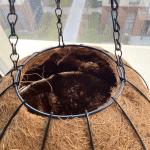 Metal Frame Bamboo Coco Liner Flower Pots Outdoor Garden 27cm Diameter
