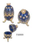 Faberge Russia Egg Enamel Jewelry Trinket Box Pewter Easter Egg jewelry box