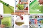 Reusable Food grade Silicone Vacuum Food Fresh Bags Wraps Fridge Containers
