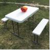 Buy cheap Outdoor Furniture Plastic Metal Folding Picnic Dining Table Chair Bench Set for Garden from wholesalers