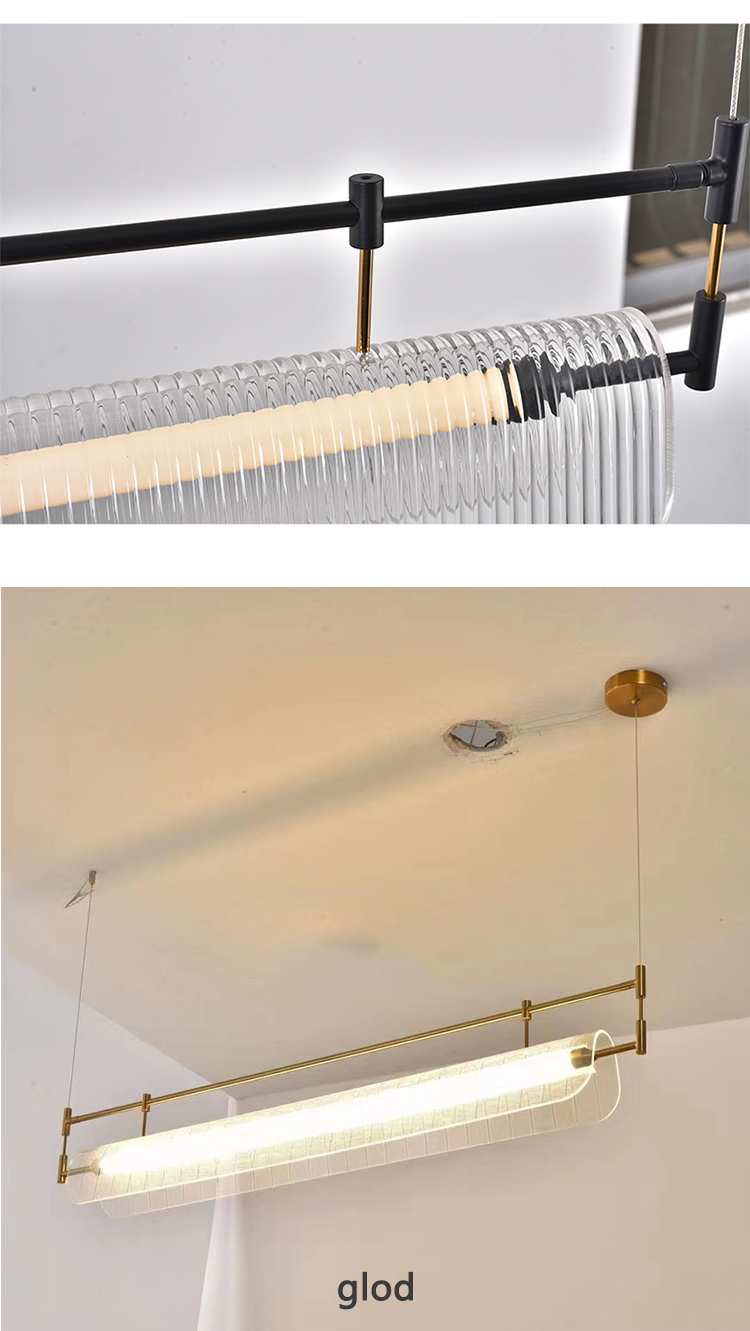 Modern Minimalist Chandelier Living Room Nordic Study Office gold rectangle chandelier(WH-MI-413)