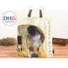 Buy cheap Personalized 100% Cotton Canvas Tote Bags Red Body Yellow Handle High Convenience from wholesalers