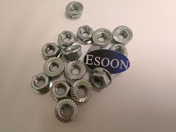 Buy cheap M8 Hex flange nuts DIN6923 ISO4161 Steel Grade 8 Zinc coating surface from wholesalers