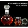 Buy cheap Glass Collar Customized Logo 750ml Whisky Decanter For Luxury Carved Liquor Decanter from wholesalers