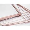 Buy cheap Modern Home Decor Rectangle Mirrored Wall Art Rose Gold Hollowed-out Metal Frame from wholesalers