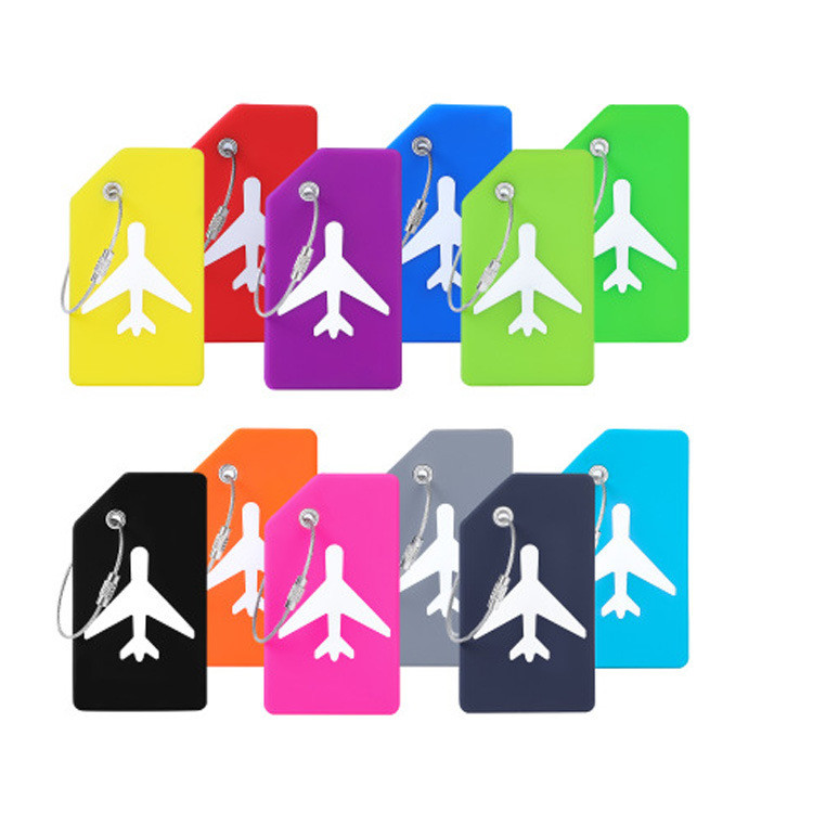 Silicone Luggage Tags for Travel Suitcases Simple Cartoon Design Name Cards Included
