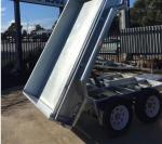 Buy cheap 10x6 Hot Dipped Galvanised Tipper Trailer , Tandem Axle Tipping Trailer 3200kg Load from wholesalers