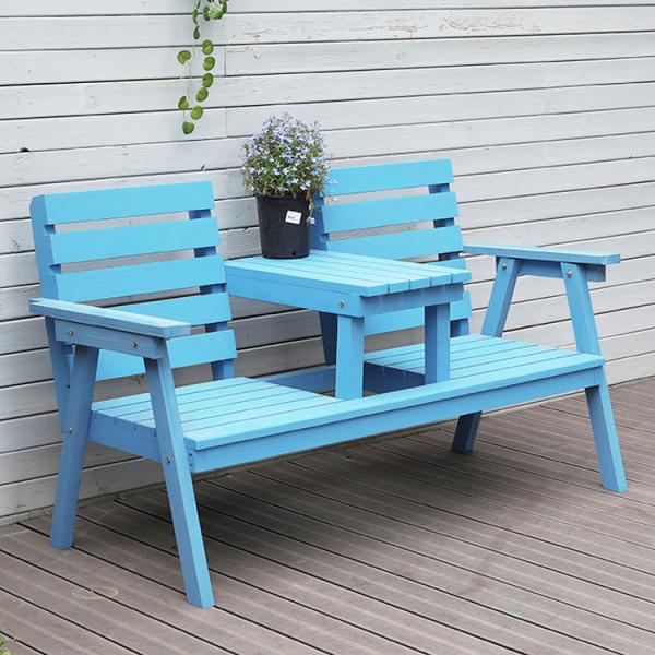 Buy cheap Outdoor Courtyard Solid Wooden Double Chair Bench with Table Enjoy Your Patio in Style from wholesalers