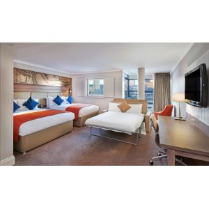 Buy cheap Malaysia Hotel furniture supplier from china for Hotel room interior design of Upholstered headboard bed with cabinet from wholesalers