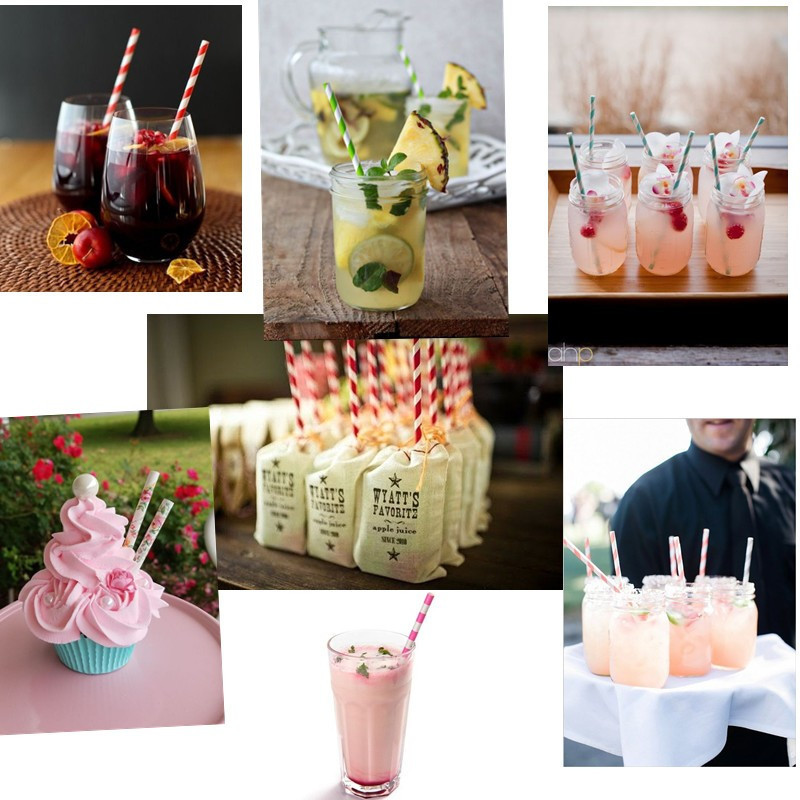 Green foil pattern FDA Certificate Biodegradable Paper Straws Food-grade Recyclable Printed Eco-friendly Paper Straws
