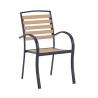 Buy cheap Outdoor Courtyard Curved Armchair Plastic Wood Slat Aluminum Stacking from wholesalers