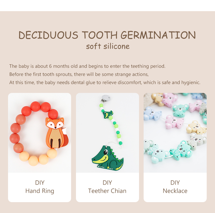 Cartoon Diamond Silicone Baby Teether , Non Toxic Silicone Teething Rings