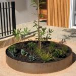2mm Thickness Corten Steel Landscape Tree Ring With Folded Top Edge