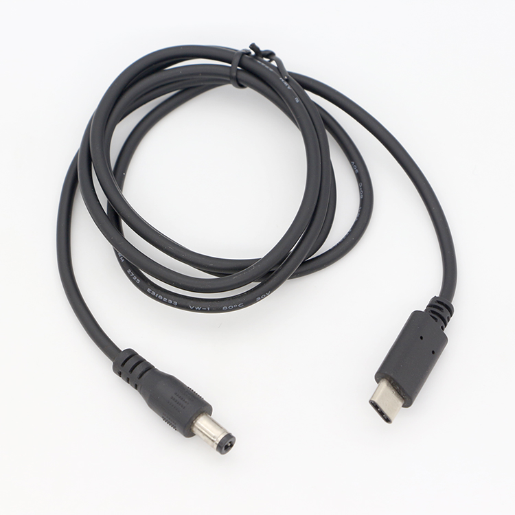 Custom USB 3.1 Type C Male to DC 5.5x2.5mm Male Power Jack Extension Charger Cable for Power Bank