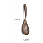 Polished Shovel Spoon And Fork Set Household Log Black Walnut Kitchen Utensils