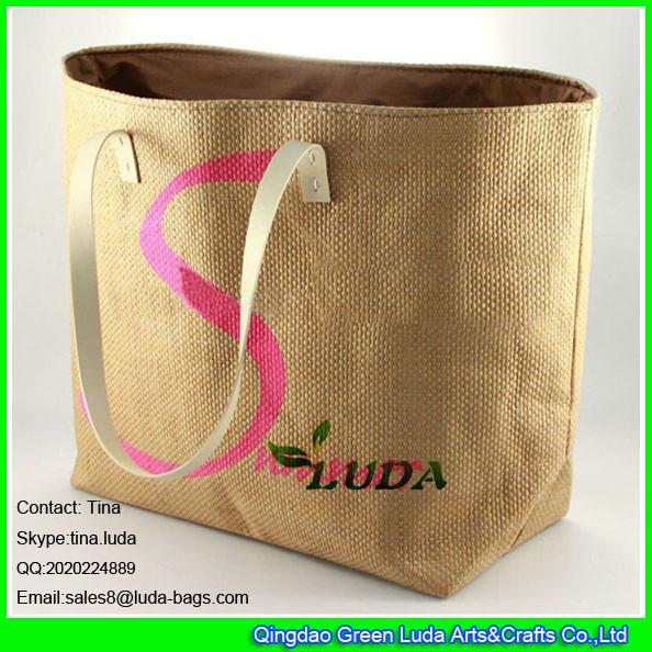 Buy cheap LUDA 1 color logo printed paper straw beach bag from wholesalers