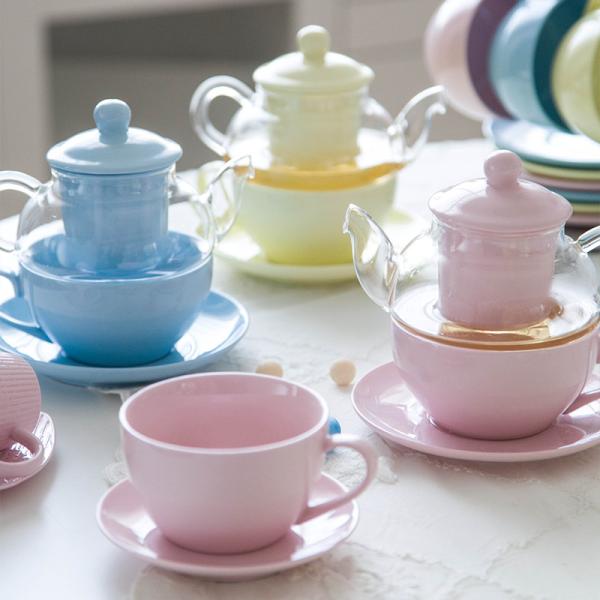 Drinkware Type Coffee Tea Sets Europe Design Style Clear Glass Teapot Set with