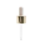 Anodized Gold Center Ring Plastic Bottle Dropper White Rubber Nipple Burette