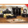 Buy cheap New fashioned real leather Stylish antique solid wood bedroom sleigh bed Energy saving bedroom furniture sets from wholesalers