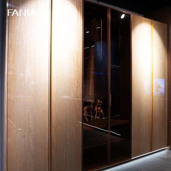 Buy cheap Luxury Customized Wardrobe Closet UV Lacquer Gold Fitted Bedroom Wardrobe from wholesalers