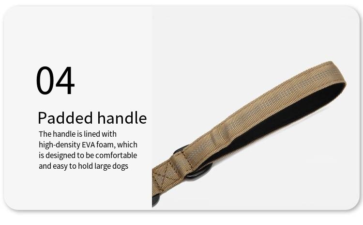 Pet Explosion Proof Reflective Leash Double Handle Nylon Tactical Dog Leash