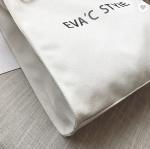 Women Customized Reusable Bags Canvas Tote Bag 10oz With Leather Handles