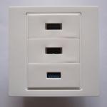 Best Quality Wall Socket White USB 3.0 + USB 2.0+ USB 2.0 Female To Female Plug