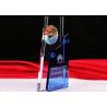 Buy cheap Business Blue Glass Awards Cups Trophies , Custom Made Glass Trophies from wholesalers