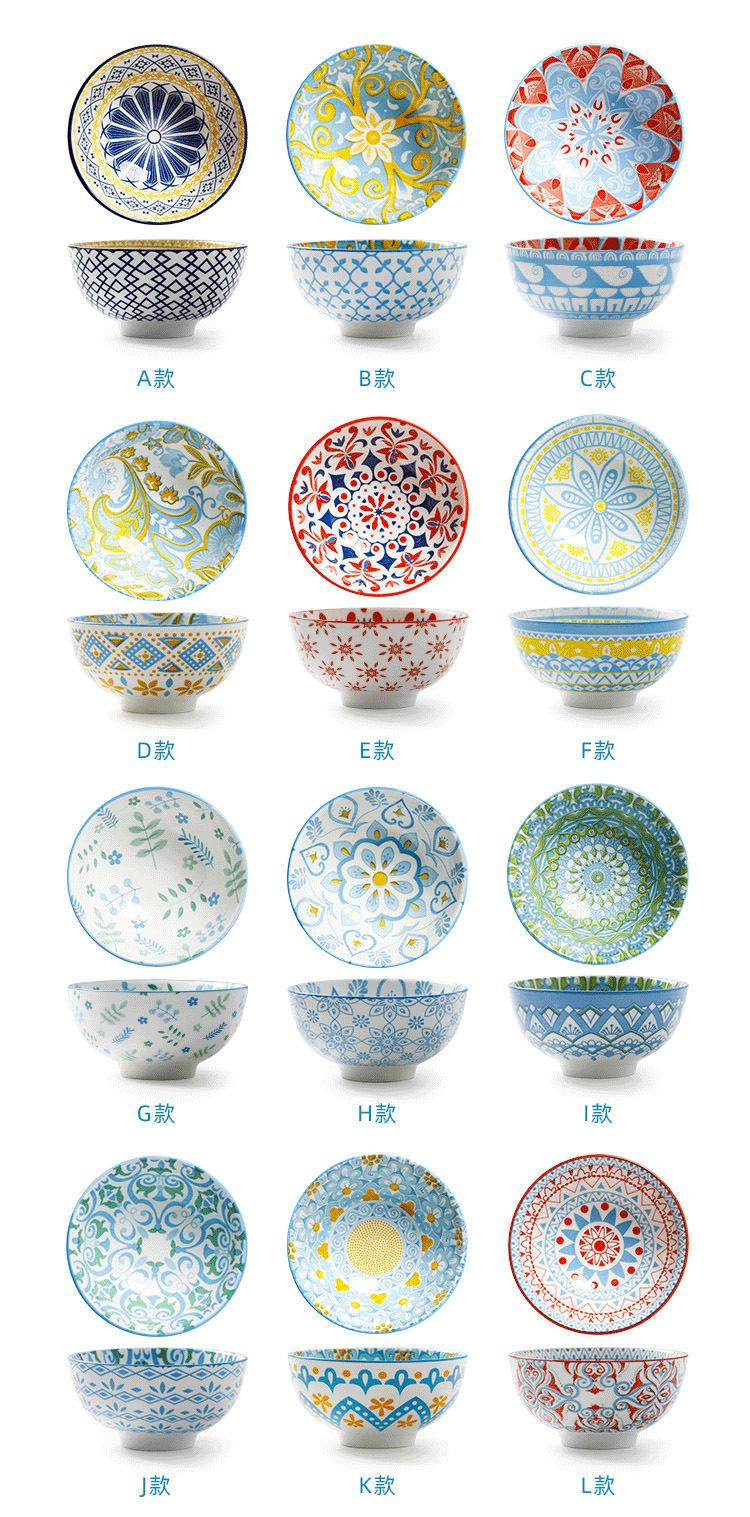 Colorful Soup Ceramic Bowl , Porcelain Bowl Microwave Safe With Custom Logo