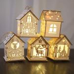 Wooden Christmas Snow House Decorations Christmas Tree Holiday Decorations