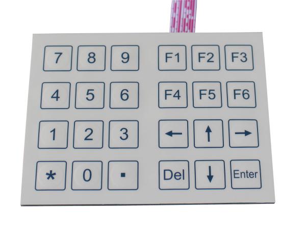 Buy cheap 24 keys compact format Dot matrix membrane keypad for lab , hospital from wholesalers