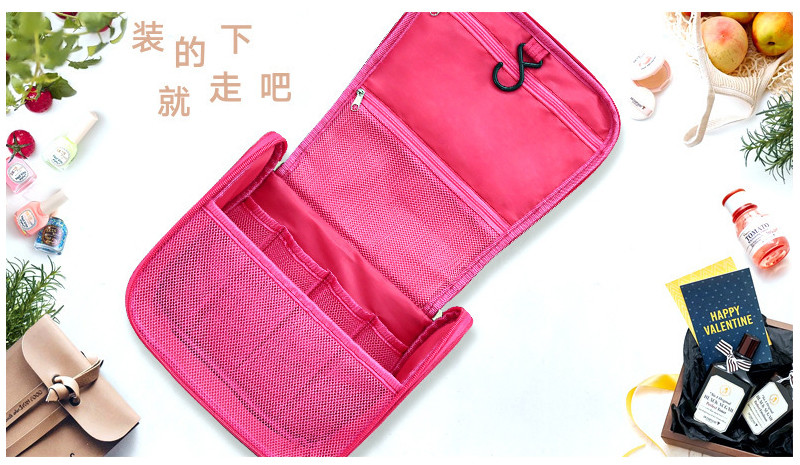 Women Waterproof Oxford Hanging Cosmetic Bag For Travel