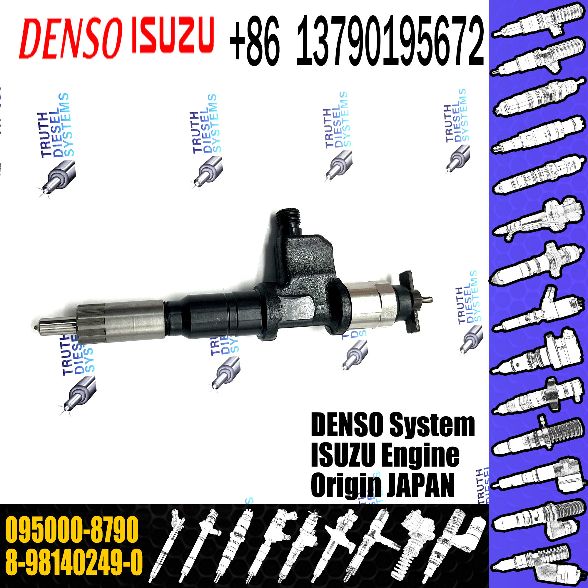 Diesel Fuel Common Rail njector 095000-8790 095000-8791 095000-8792 8-98140249-0 8981402490