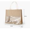 Buy cheap Beach Tote Shoulder Bag With Interior Pocket, Jute Bags Natural Burlap Joint PVC Wine Grocery Packaging Carrier Jute Bag from wholesalers