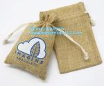 small christmas natural sewing machine gift linen drawstring burlap jute bag