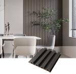 Crack Resistance Grille Cladding Wpc Fluted Wall Panels Wood Grain 177*21.5mm