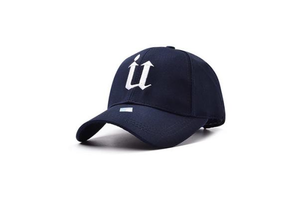 Embroidered Kids Cotton Baseball Cap 6 Panel Blue Good Air Permeability Fashion