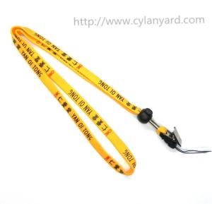 Wholesale Tube polyester badge lanyards with adjustable toggle and card clip, tube polyester lanyard from china suppliers
