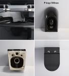 Porcelain One Piece Seamless Wall Mounted Elongated Toilet Black Color