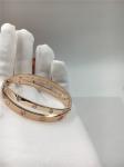 Women'S Rose Gold Luxury Diamond Jewelry Love Bracelet With Six Pink Sapphires