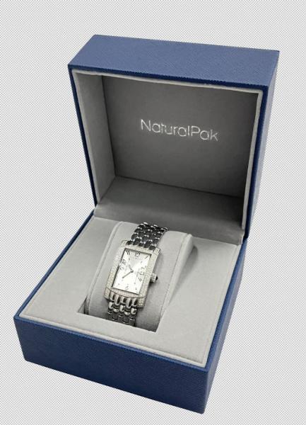 Buy cheap LUXURY BLUE PU H ROLL Cushion Watch Packaging Box Grey Velvet Inside from wholesalers