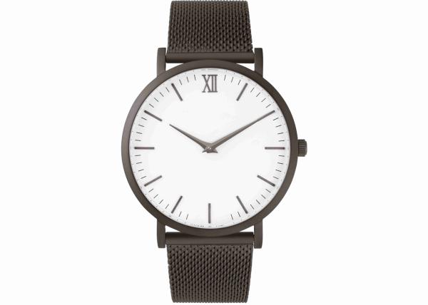Buy cheap Black mesh band mens stainless steel watches most minimalist watch 2035 movement from wholesalers