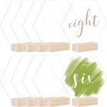 DIY Hexagon Acrylic Blank Signs And Stands , Acrylic Table Top Signs Wedding