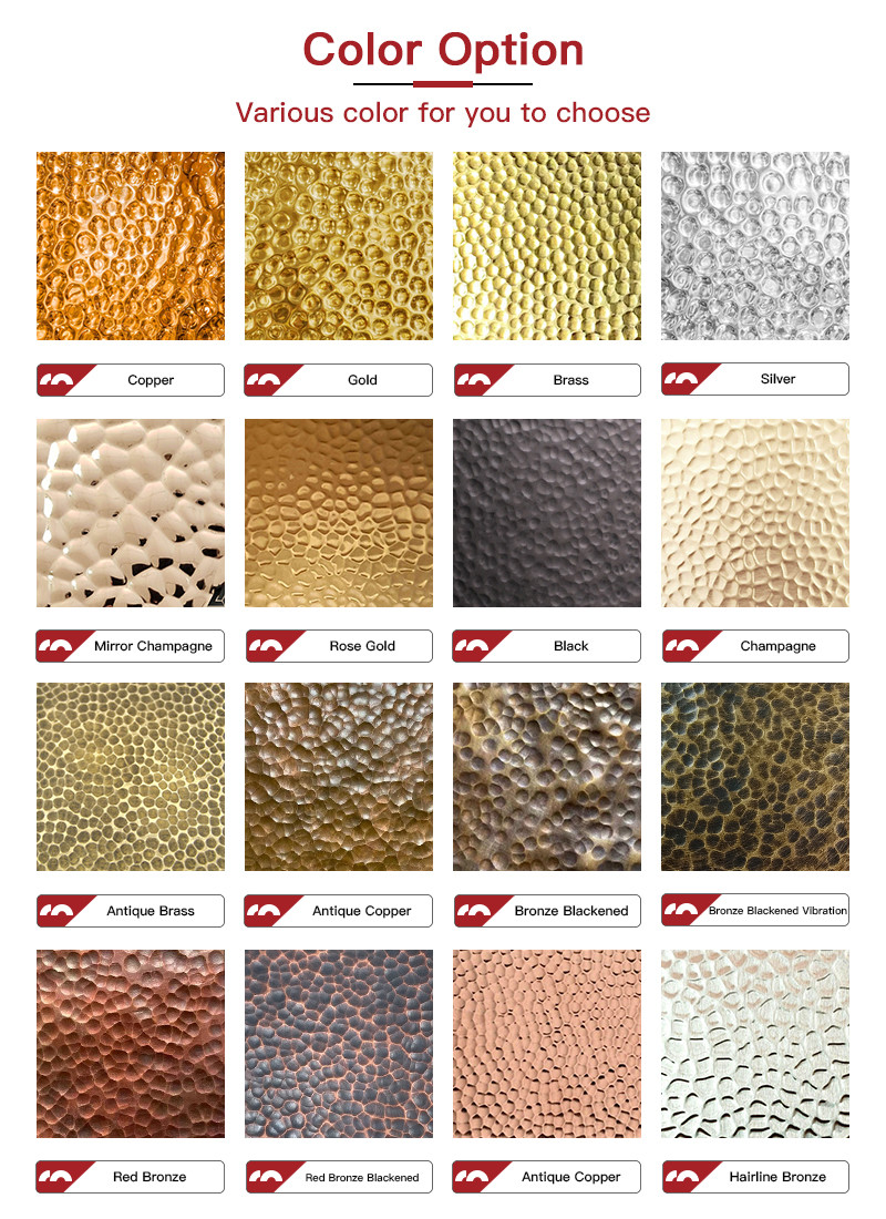 Wholesale Grade 304 Hammered Metal Sheet Stainless Steel Sheet Cladding for Wall Claading or Ceiling Panel