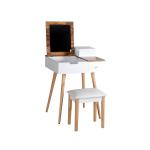 European style packaging large capacity wood grain makeup dressing table