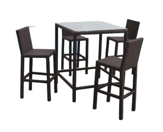 Buy cheap 5 piece bar table set bar stools outdoor wicker patio furniture high dining bar set---8103 from wholesalers