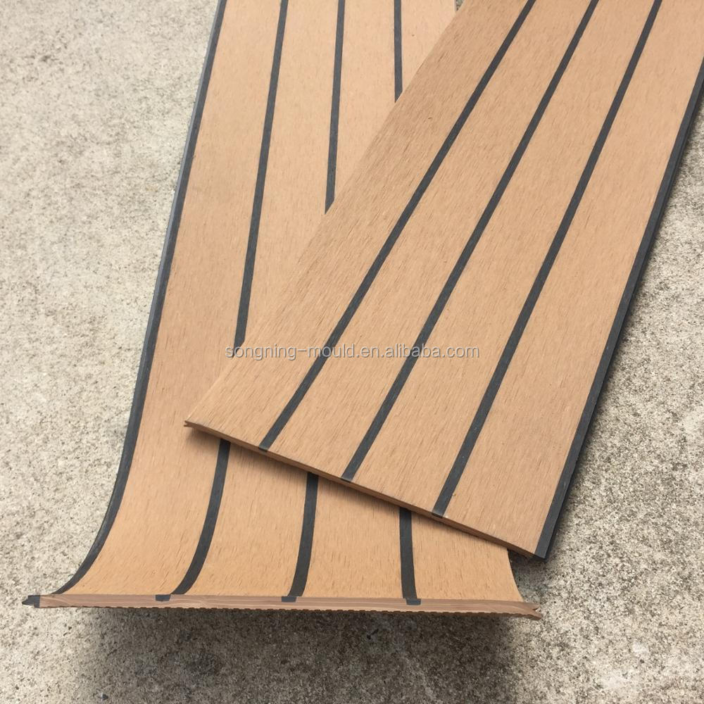 Anti-Slip Synthetic Teak PVC Boat Deck in Teak or Grey for 25m/Roll Length