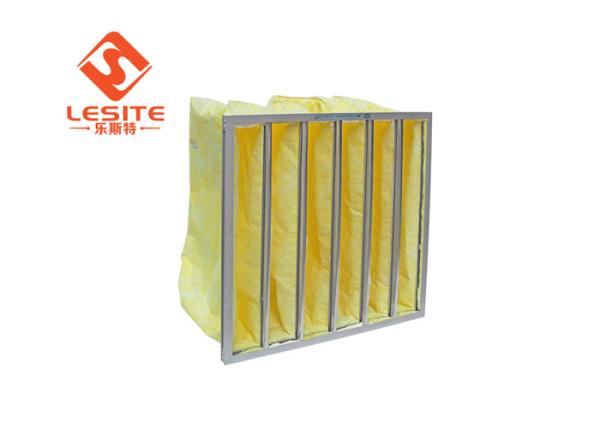 Buy cheap Large Dust Holding Capacity H13 5μM Aluminum Bag Filter Yellow from wholesalers